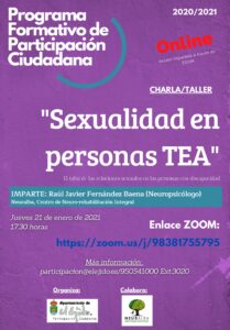 Charla: "Sexualidad en personas TEA" @ Evento ZOOM