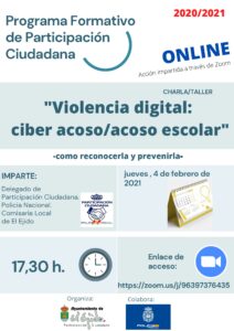 Charla: "Violencia digital: ciber acoso/acoso escolar"