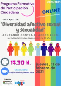 Charla/Taller: "Diversidad afectivo sexual y sexualidad" Educando contra el acoso LGBTI